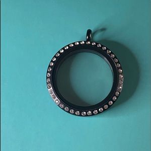 Origami Owl | Black Locket with Crystals | Large